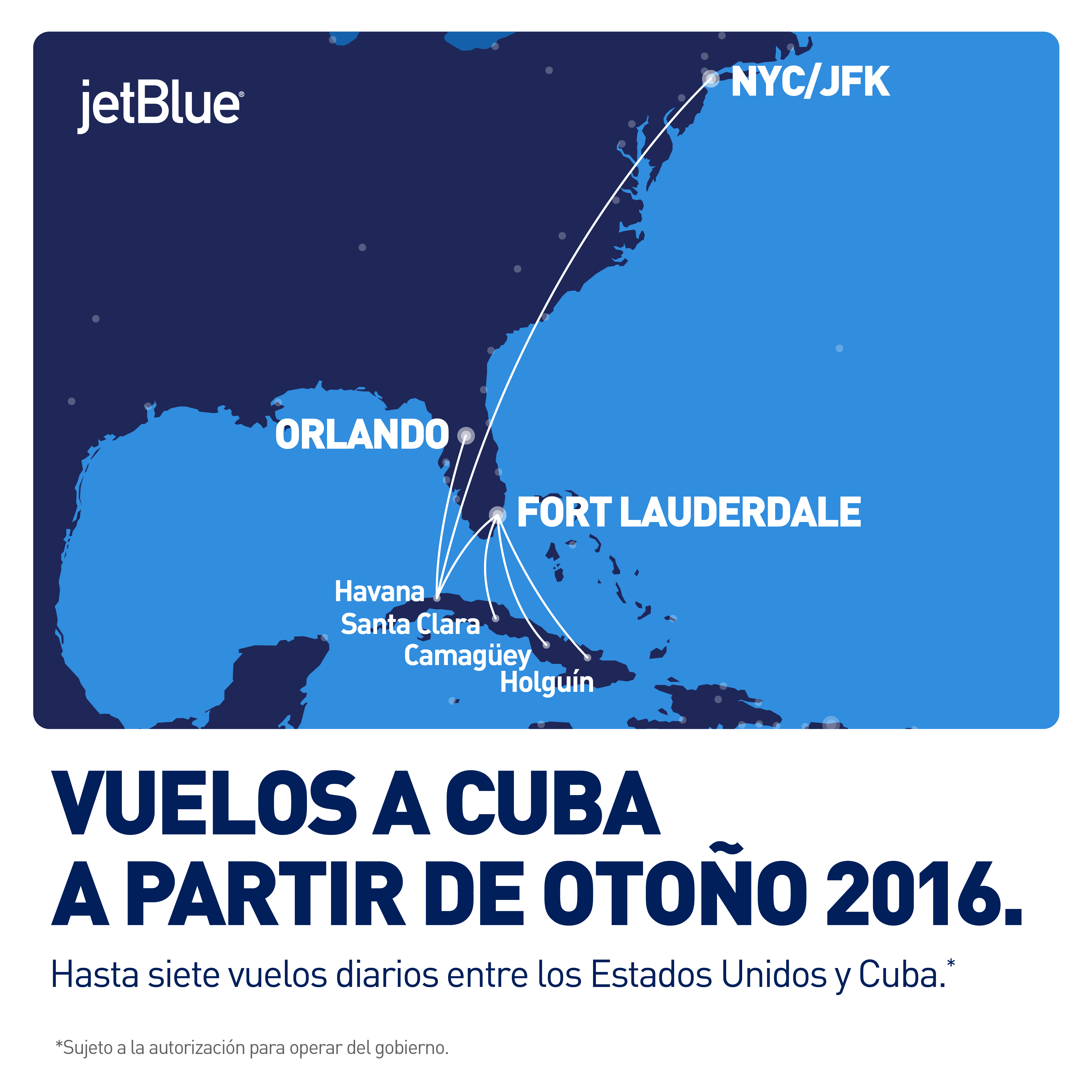 JetBlue llegará a La Habana, con vuelos diarios desde tres ciudades en Los Estados Unidos